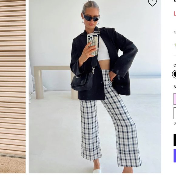 Pants - Princess Polly EUROS PANTS BLACK/WHITE